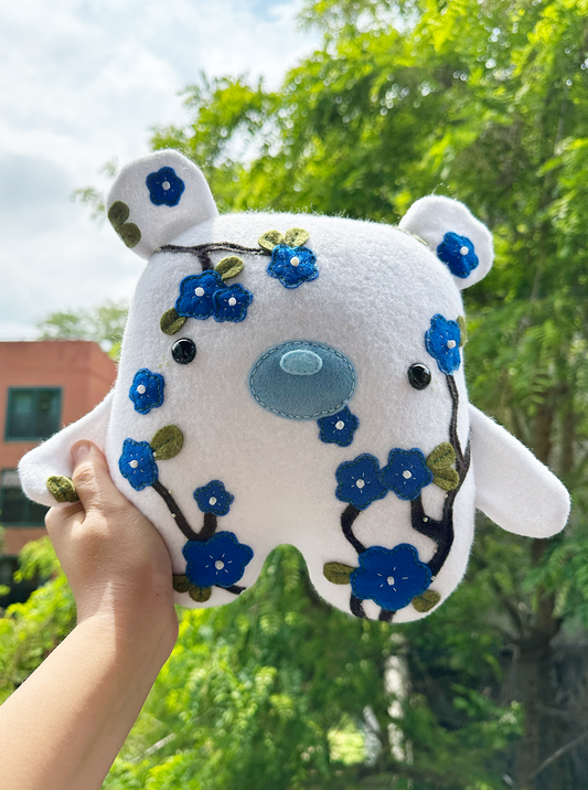 White and Blue Blossom Bear