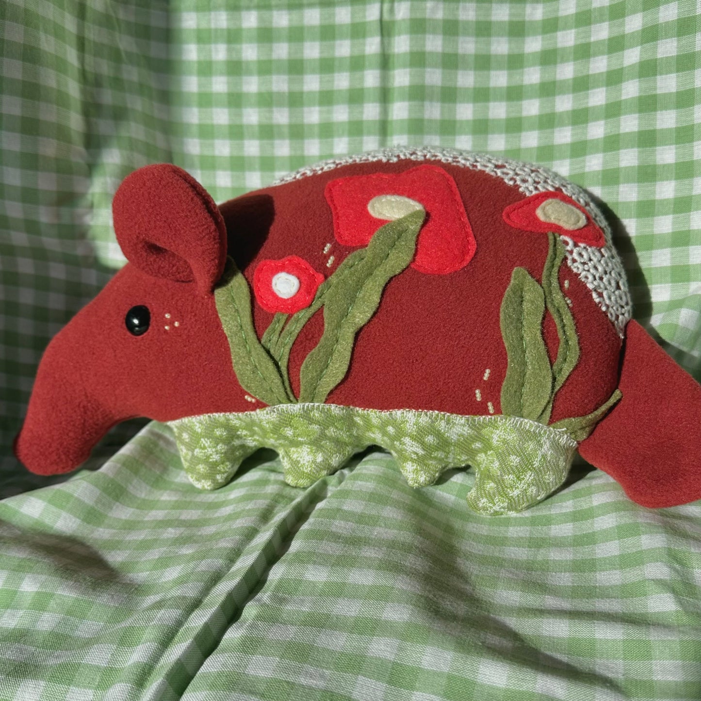 Weighted Floral Anteater Plush with Green Pants