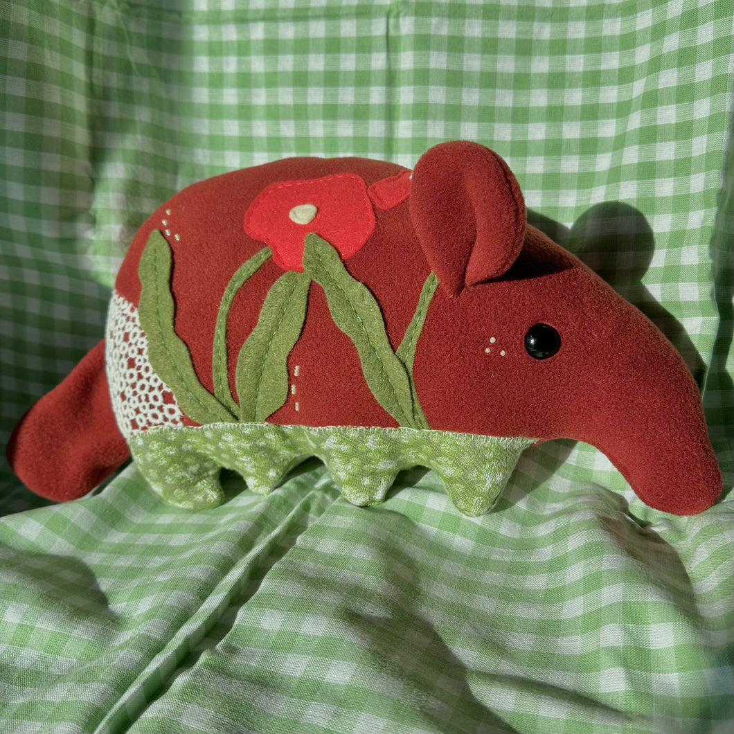 Weighted Floral Anteater Plush with Green Pants